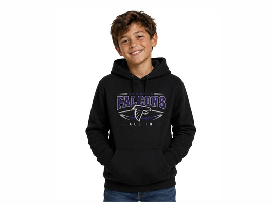 Falcons Football D5- HOODIE BLACK YOUTH